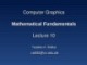 Lecture Computer graphics - Lesson 10: Mathematical fundamentals